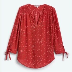 Fun 2 Fun orange blouse with white accents. Size large